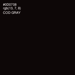 #0D0708 - Cod Gray Color Image